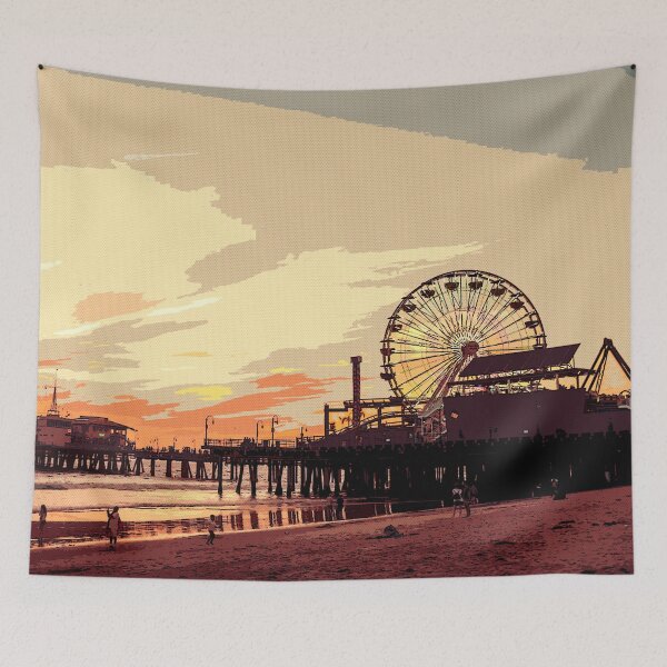 Item preview, California Beach Usa  Santa Monica - Digital Painting - Pintura Digital - Digitale Zeichnung - Pittura Digitale designed and sold by RazzArt.