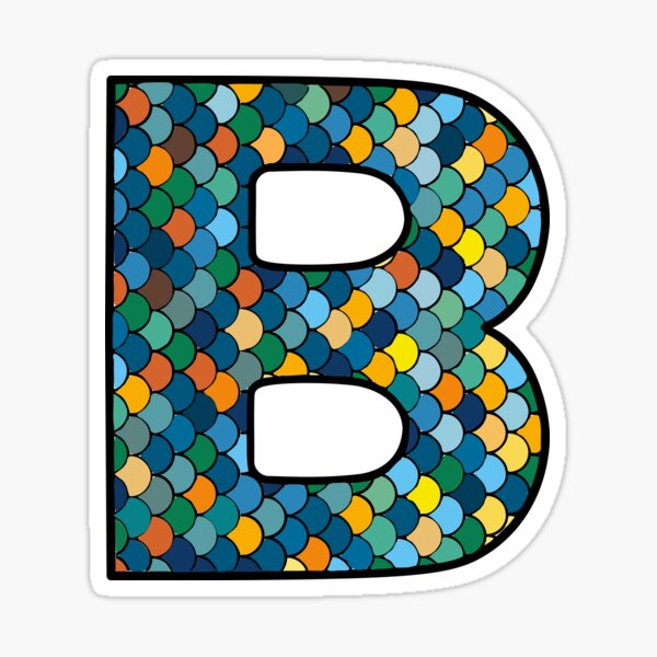 "Letter B (blue And Orange, Dark Outline)" Sticker For Sale By ...