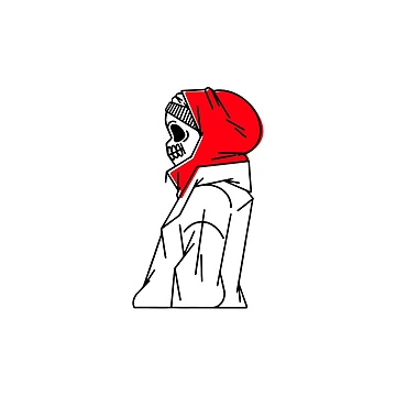 Artwork thumbnail, Lonely Skeleton by RedsStickerShop