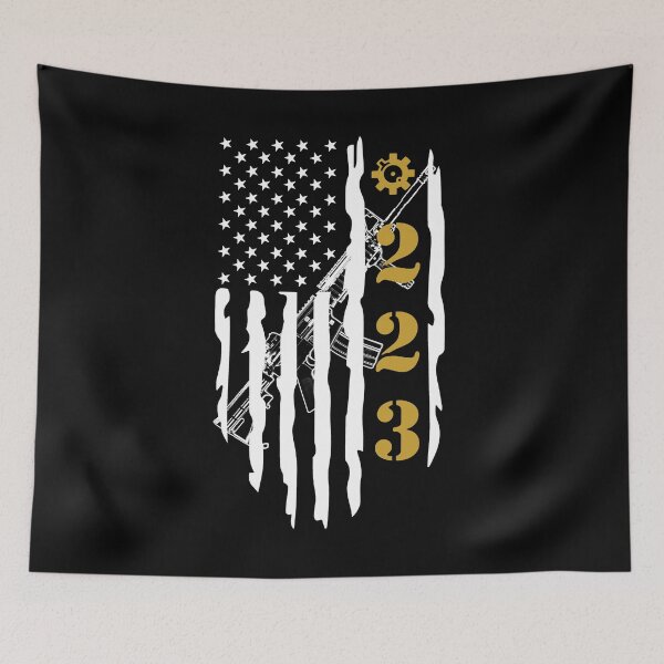 Item preview, AR15 223 Vector White Distressed American Flag designed and sold by Matt Ballinger.