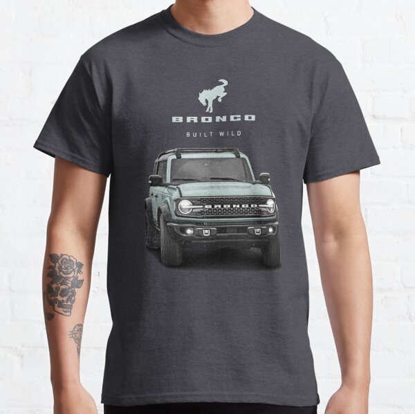 Bronco and Logo - Cactus Gray Classic T-Shirt