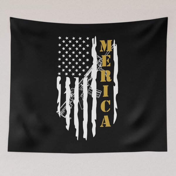 Item preview, Merica AR15 Vector White Distressed American Flag designed and sold by Matt Ballinger.