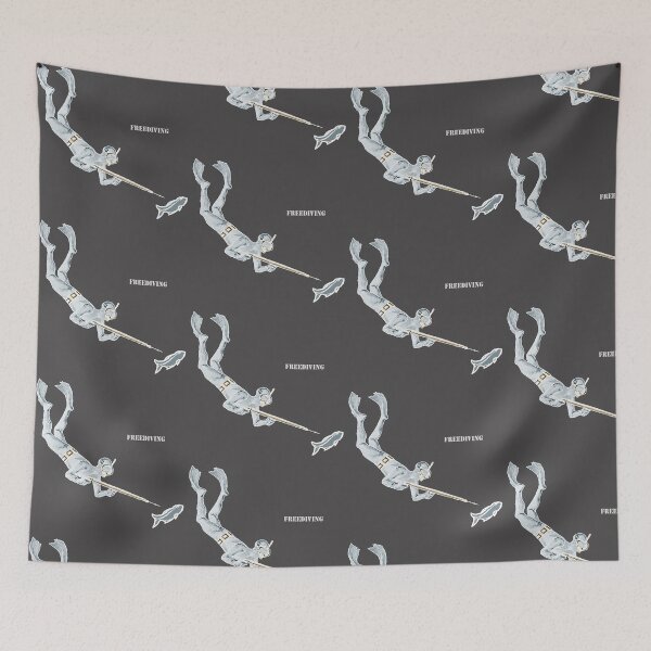 Item preview, Vintage Freediving Spearfishing Diver and Fish URM designed and sold by urmaddad.