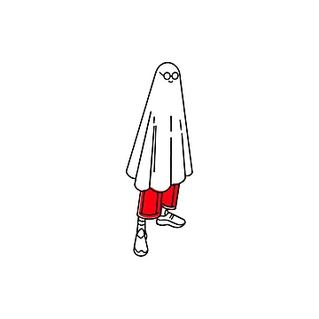Artwork thumbnail, Cute Nerdy Ghost by RedsStickerShop