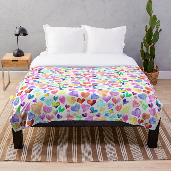 Item preview, Colorful Rainbow Watercolor Hearts designed and sold by The Artwerks.