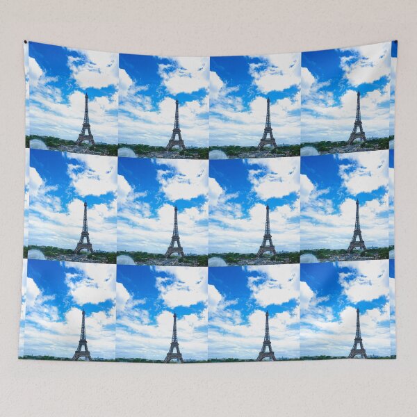 Item preview, Addicted to Paris Bright Blue Eiffel Skyline designed and sold by thegraypocket.
