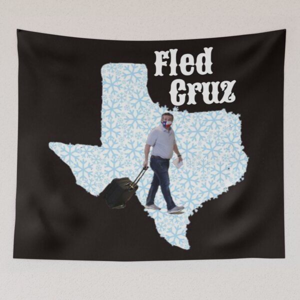 Aperçu de l'œuvre Fled Cruz - Ted Cruz - Tempête de neige au Texas 2021 créée et vendue par Aronrocker.