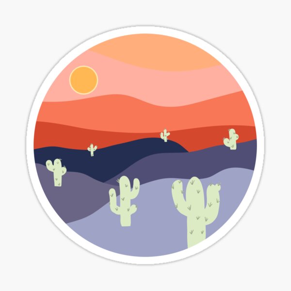 Cactus Sunset Sticker
