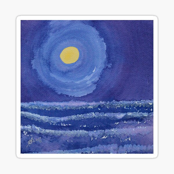 Night Surf original painting Sticker