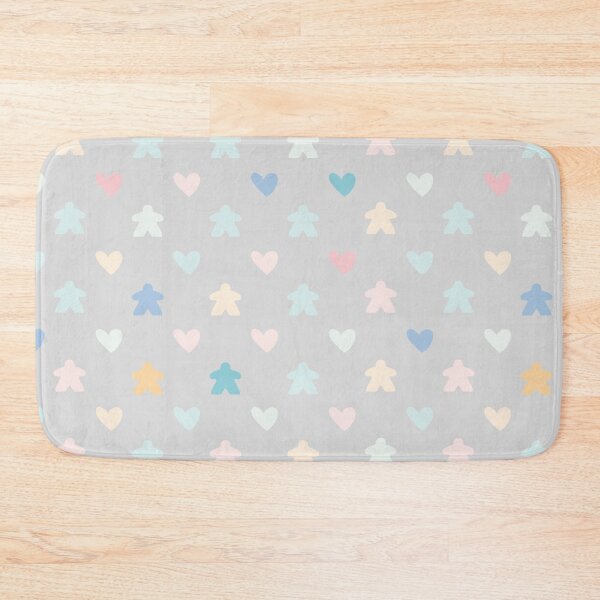 Item preview, Gray Soft, Pastel Meeple Heart Pattern for Board Game Lovers designed and sold by BeamGeeks.