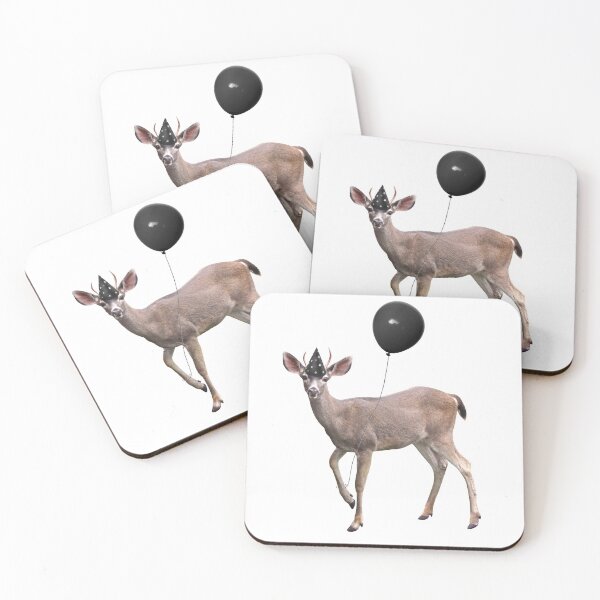 Item preview, Young Deer with Black Balloon designed and sold by catsclips.