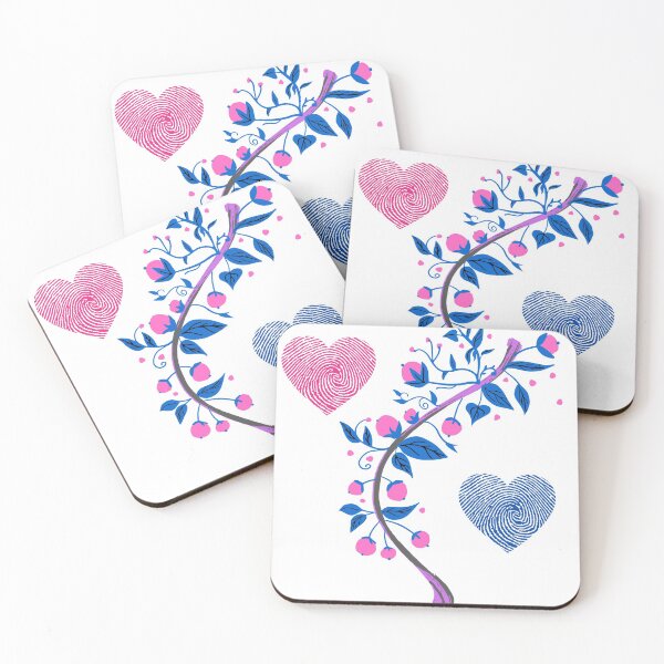 Item preview, Two hearts separated by a flower branch designed and sold by Houseofsayo.