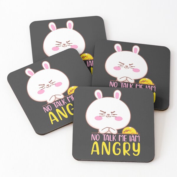 Item preview, No Talk Me Im Angry | Cute Rabbit and Angry Duck designed and sold by graphic-genie.