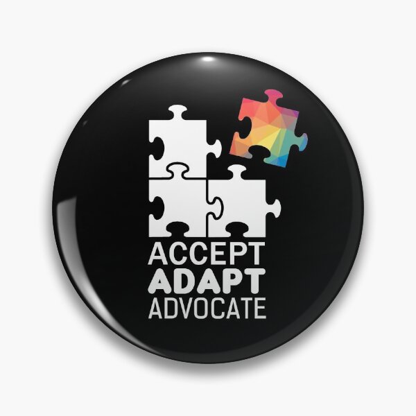 Item preview, Autism Awareness Day Puzzle Piece Inspirational Quote Accept Adapt Advocate designed and sold by sillyquestions.