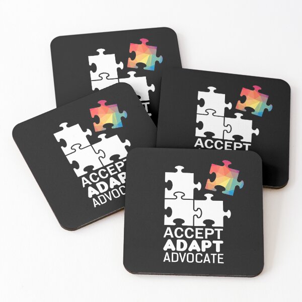 Item preview, Autism Awareness Day Puzzle Piece Inspirational Quote Accept Adapt Advocate designed and sold by sillyquestions.