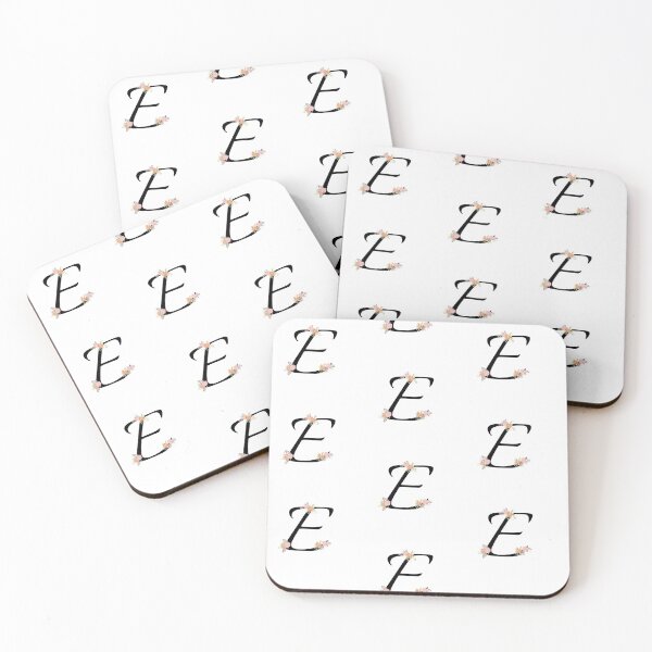 Item preview, Alphabet letter E monogram with pretty flower initial calligraphy wedding design designed and sold by patternsplus.