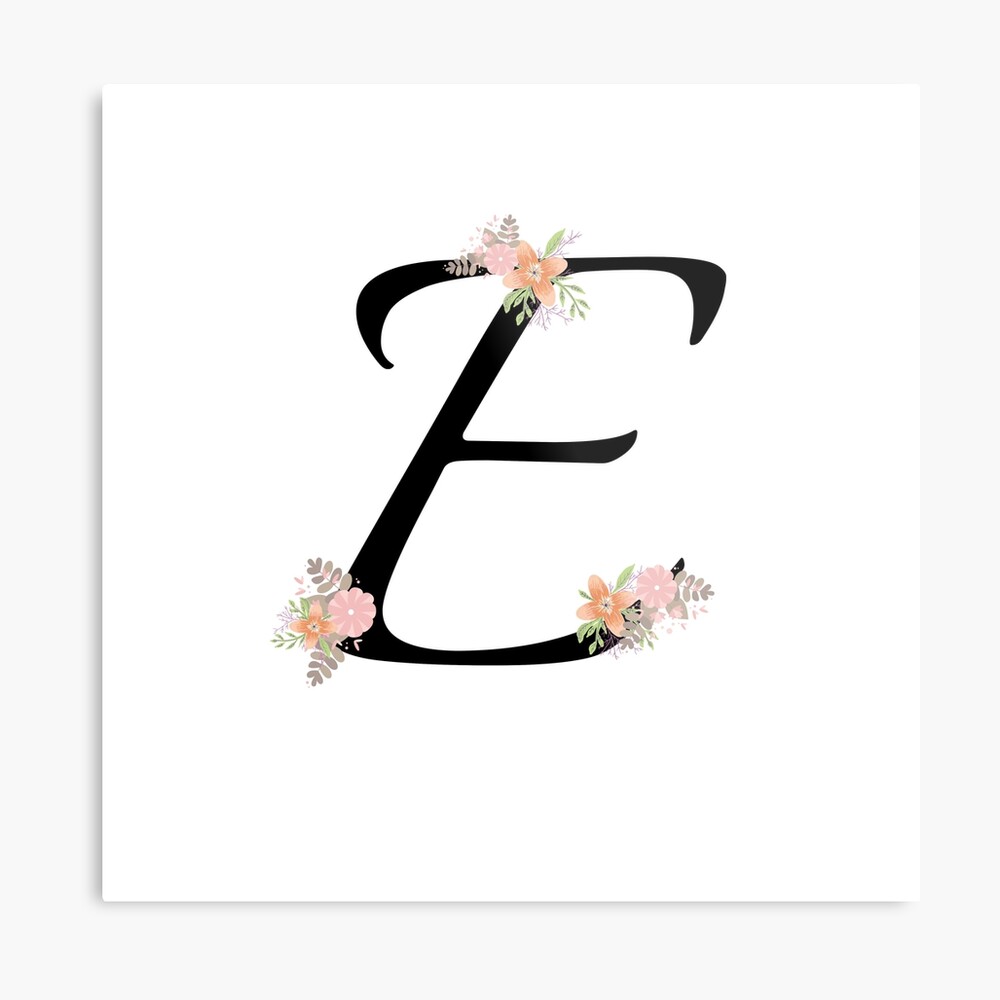 Letter E Flower Crown Monogram Canvas Print by MeeksMcGee