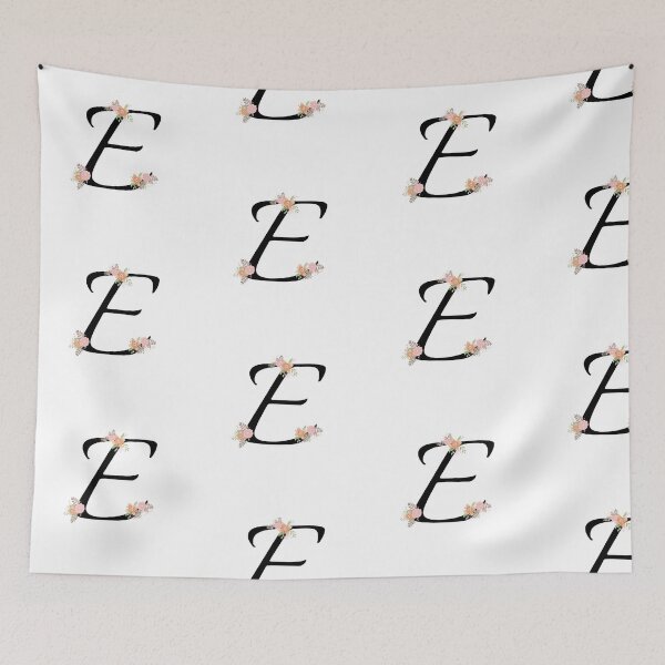 Item preview, Alphabet letter E monogram with pretty flower initial calligraphy wedding design designed and sold by patternsplus.