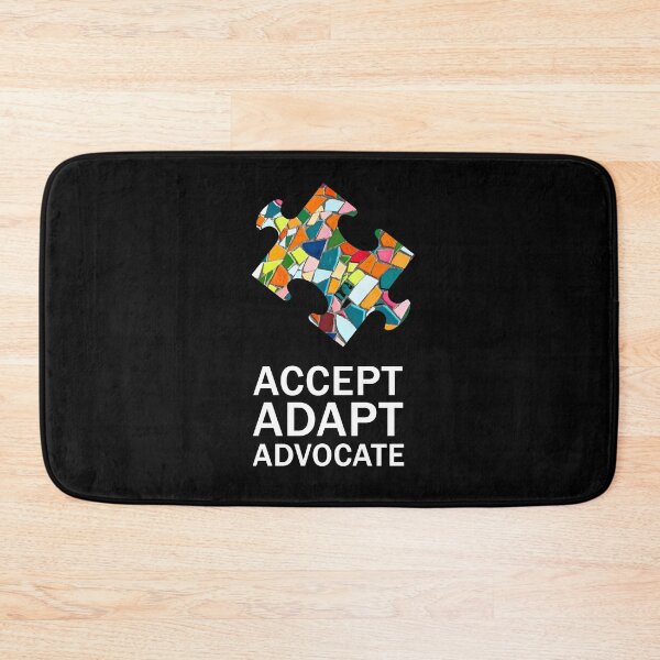 Item preview, Autism Awareness Day Puzzle Piece Kindness Quote Accept Adapt Advocate designed and sold by sillyquestions.