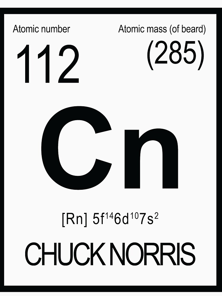 chuck norris periodic table shirt