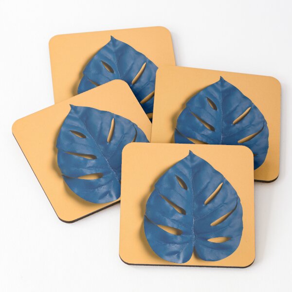 Item preview, Blue Leaf With Yellow Background designed and sold by JTS STORE.