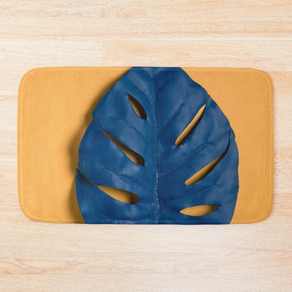 Item preview, Blue Leaf With Yellow Background designed and sold by JTS STORE.