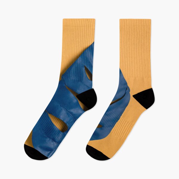 Item preview, Blue Leaf With Yellow Background designed and sold by JTS STORE.