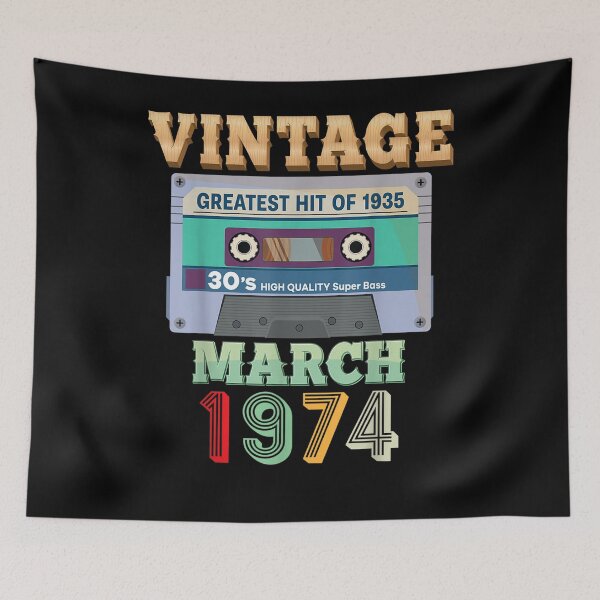 Item preview, Vintage March 1974 47th Birthday 47 Years Old Cassette Tape designed and sold by lolahomya.