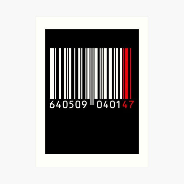 Agent 47 Barcode Art Print By Yourfangirltv Redbubble