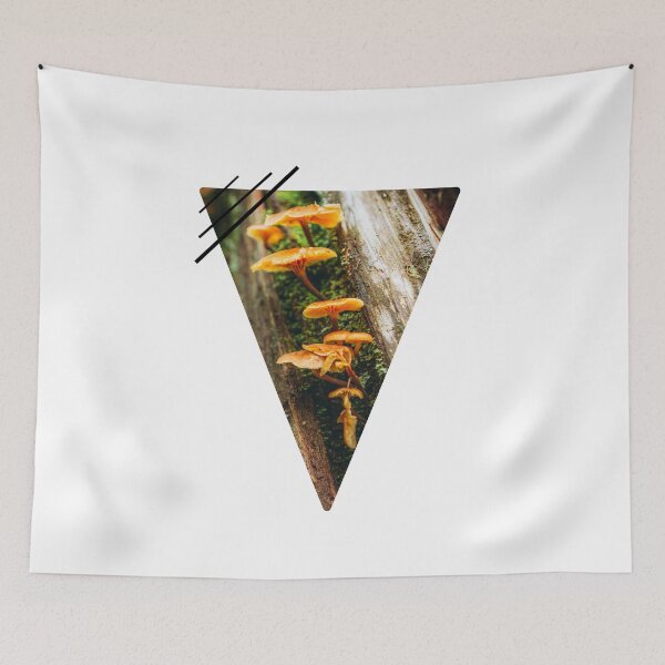 Item preview, Mushrooms on tree stump in forest designed and sold by Robtography.