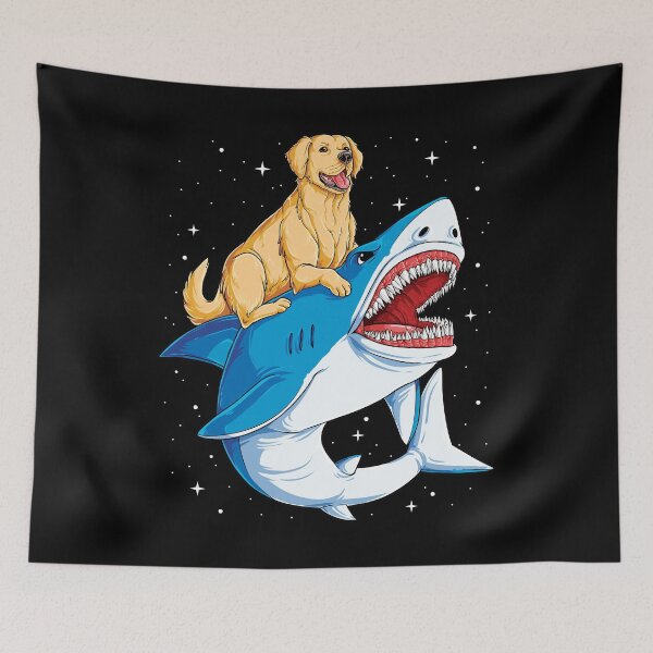 Item preview, Golden Retriever Riding Shark Shirt for Men Women Boys Girls Kids Dog Lover Gifts designed and sold by LiqueGifts.