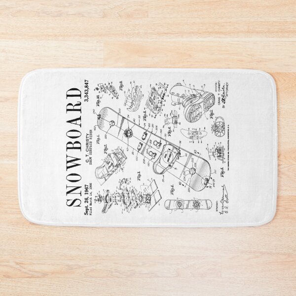 Item preview, Snowboard Winter Snowboarding Vintage Patent Drawing Print Black designed and sold by GrandeDuc.