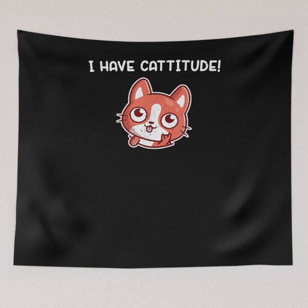 Item preview, I Have Cattitude Sign Of The Horns Hand Goth Funny Cat Owner designed and sold by ninapfvu.