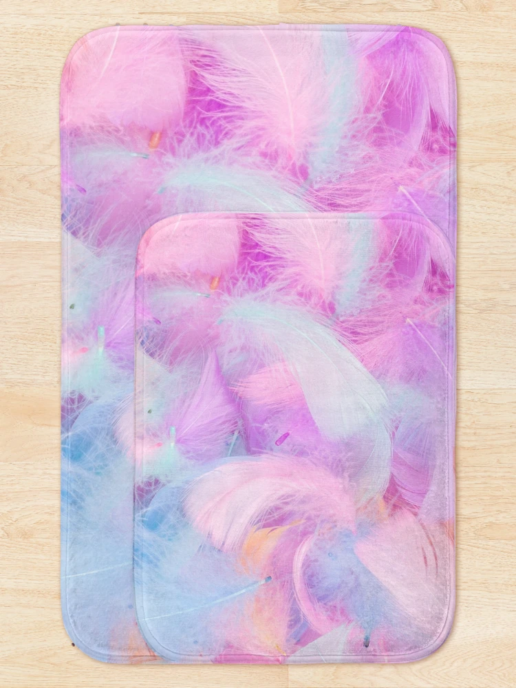 Thumbnail 5 of 6, Bath Mat, Colorful Feather Pattern Background designed and sold by JTS STORE.