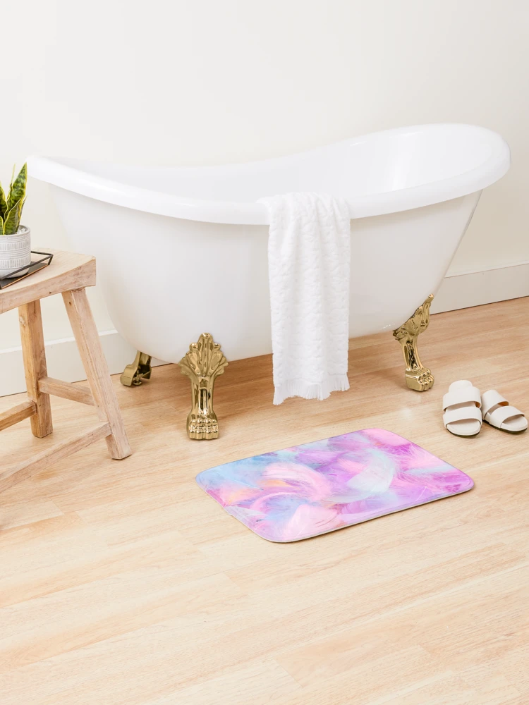 Thumbnail 2 of 6, Bath Mat, Colorful Feather Pattern Background designed and sold by JTS STORE.