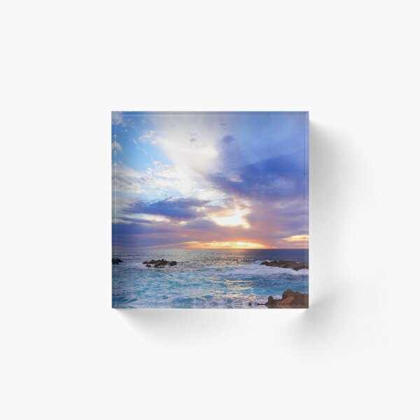 Dreamy Coastal Sunset Acrylic Block