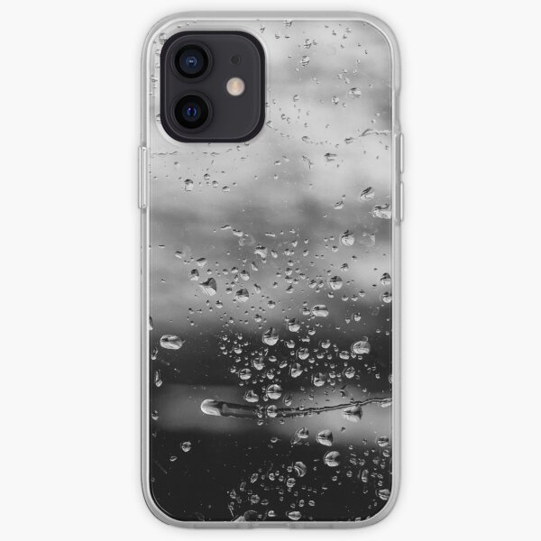 Water droplets on glass iPhone Soft Case