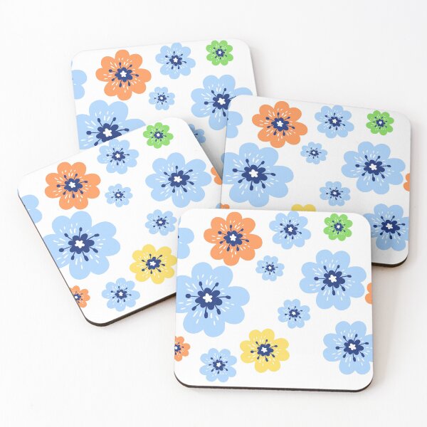 Item preview, Flowers Blue, Green, Orange, Yellow designed and sold by Camelia Tawhiti.