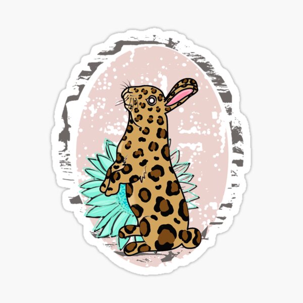 leopard bunny easter Sticker