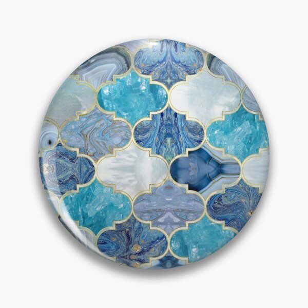 Item preview, Moroccan trellis Blue Mineral Textures designed and sold by k9printart.