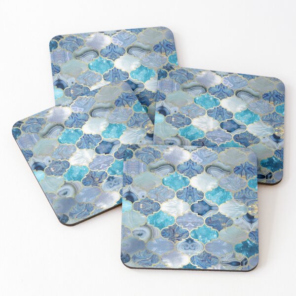 Item preview, Moroccan trellis Blue Mineral Textures designed and sold by k9printart.
