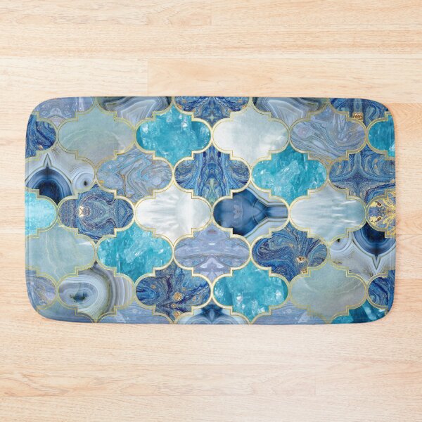 Item preview, Moroccan trellis Blue Mineral Textures designed and sold by k9printart.