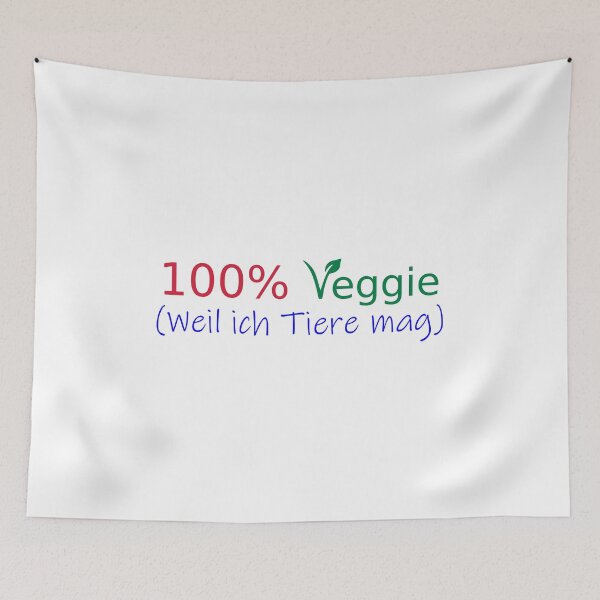 Item preview, 100% veggie - because I like animals - vegetarian - pun - fun4m3 designed and sold by IchBinChrist.
