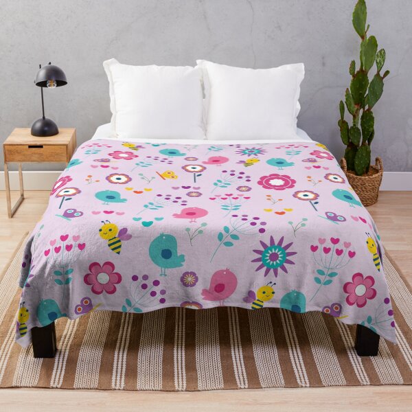 Item preview, Small Birds And Bees With Flowers designed and sold by BhavyaBathla.