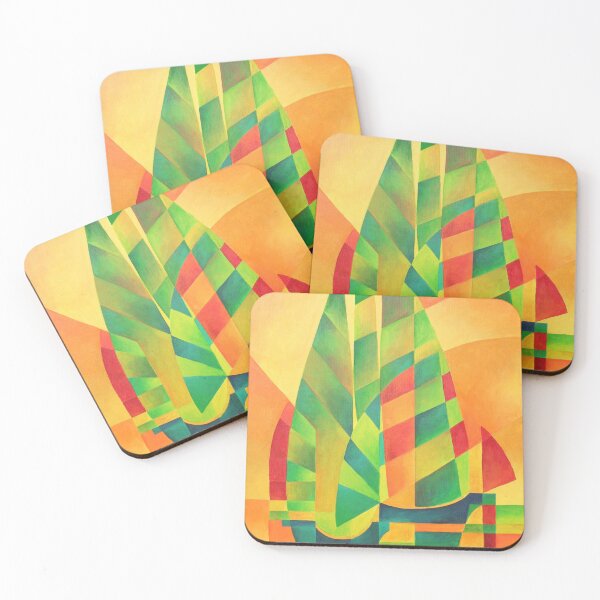 Item preview, Chinese Junks, Sunset, Sails and Shadows Bold Cubism designed and sold by taiche.