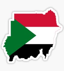 Flagge Karte von Sudan Sticker