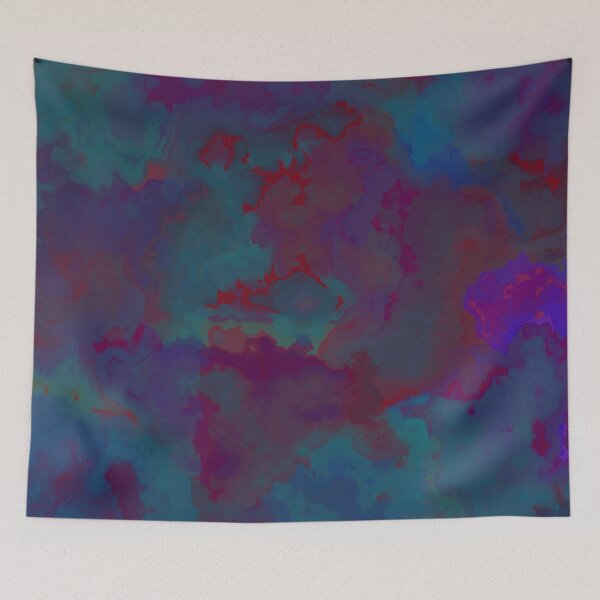 Item preview, Marble abstract art : red-purple- green blue  designed and sold by wiwiart.