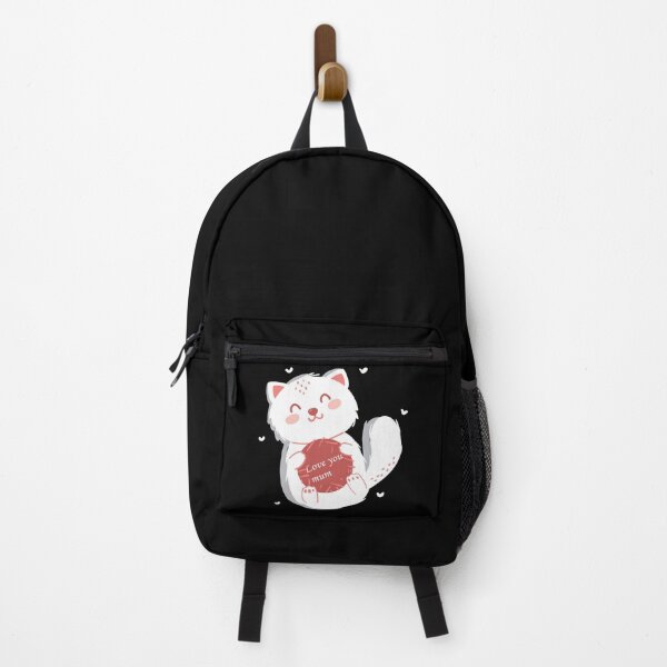 Cat flipping off outlet backpack