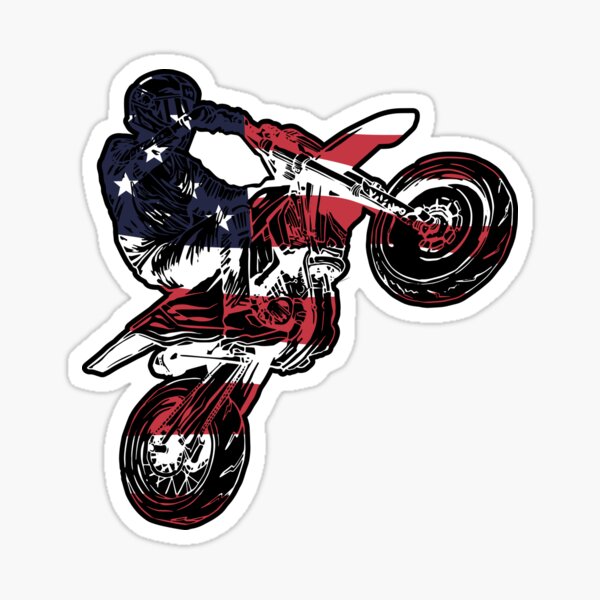 USA Drapeau Américain Supermoto Sticker