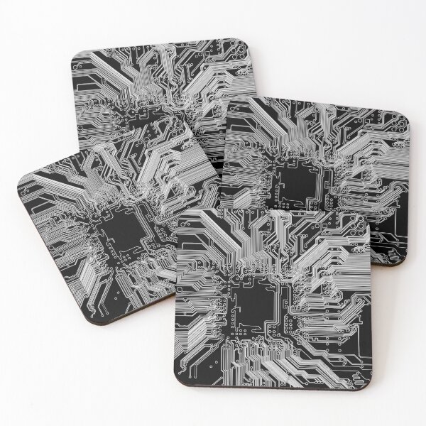 Item preview, Abstract black electronic circuit board designed and sold by Luke King.